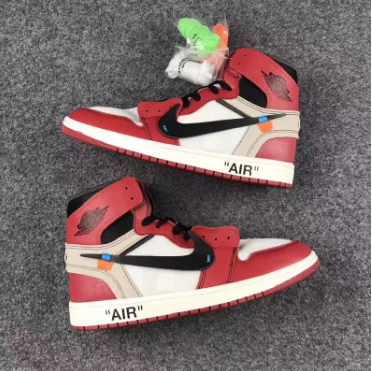 2017 OFF-WHITE x Air Jordan 1 High OG The Ten White Black-Varsity Red